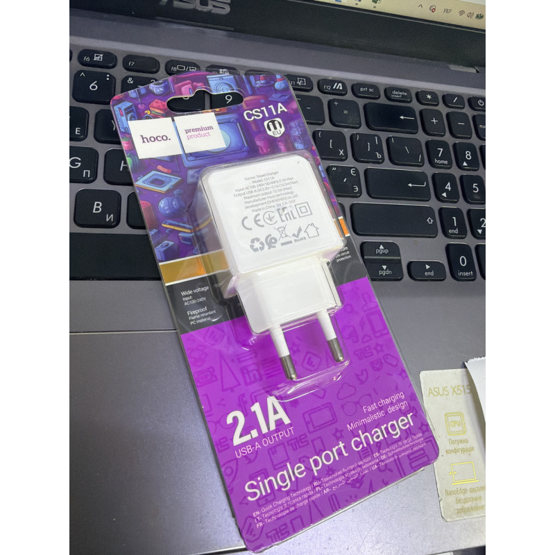 Зарядний пристрій Hoco CS11A Ocean 1-USB, 2.1A, білий Зарядний пристрій Hoco CS11A Ocean 1-USB, 2.1A, білий