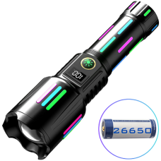 Ліхтар NIGHT VISION FLUORESCENCE W515-PM10-TG, індикація заряду, 1x26650, ЗП Type-C, zoom, Box