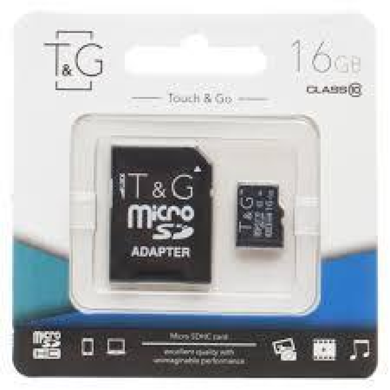 Карта памяти micro SDHC 16GB T&G (class10) (UHS-1) (с адаптером)!