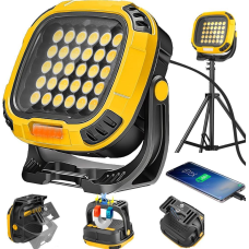 Ліхтар кемпінг W893-1-30COB(White+Yellow)+5SMD(Red), Power bank, 2x18650, ЗП Type-C, магніт, гачок