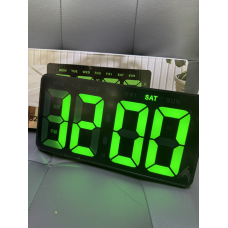 Настінний годинник від USB і батарейки, JH1825, зелені /LED годинник/ Годинник на стіну