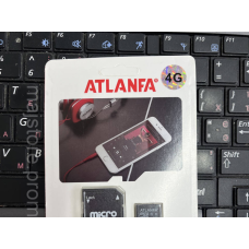 Карта пам“яті micro sd Atlanfa 4Gb з адаптером 10 class Чорна мікро сд
