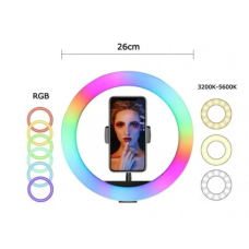 Кільцева LED лампа RGB MJ26 (26см) (1 кріплення) (управління на проводі) без штатива