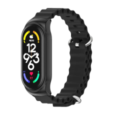 Силіконовий ремінець Mijobs Ocean для фітнес-браслета Xiaomi Mi Smart Band 3/4/5/6 — Black