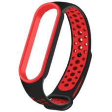 Ремінець до браслету фітнес-трекеру Mi Band 3/4 силікон драпірування червоний