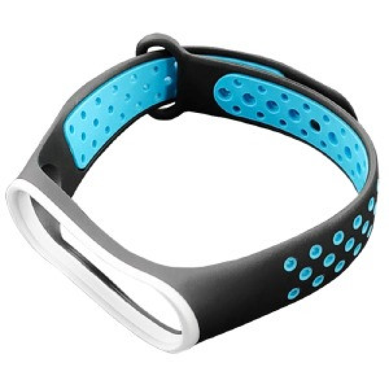Ремінець до браслету фітнес-трекеру Mi Band 3/4 силікон драпірування синій Ремінець до браслету фітнес-трекеру Mi Band 3/4 силікон драпірування синій
