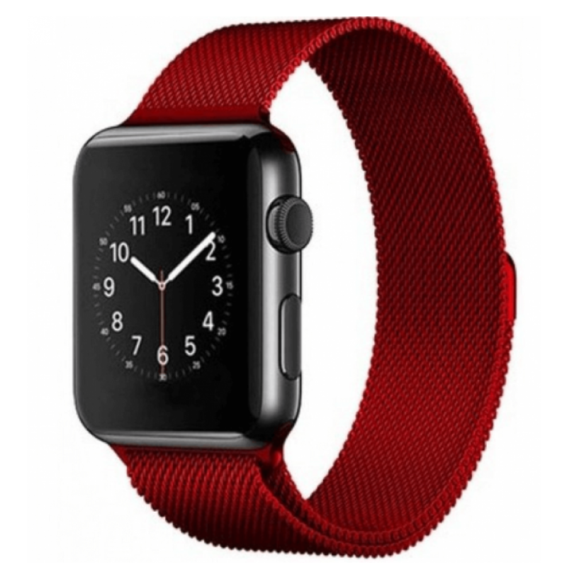 Ремінець Міланська петля GoVern (Milanese Loop) для Apple Watch 38mm/40mm Red Ремінець Міланська петля GoVern (Milanese Loop) для Apple Watch 38mm/40mm Red