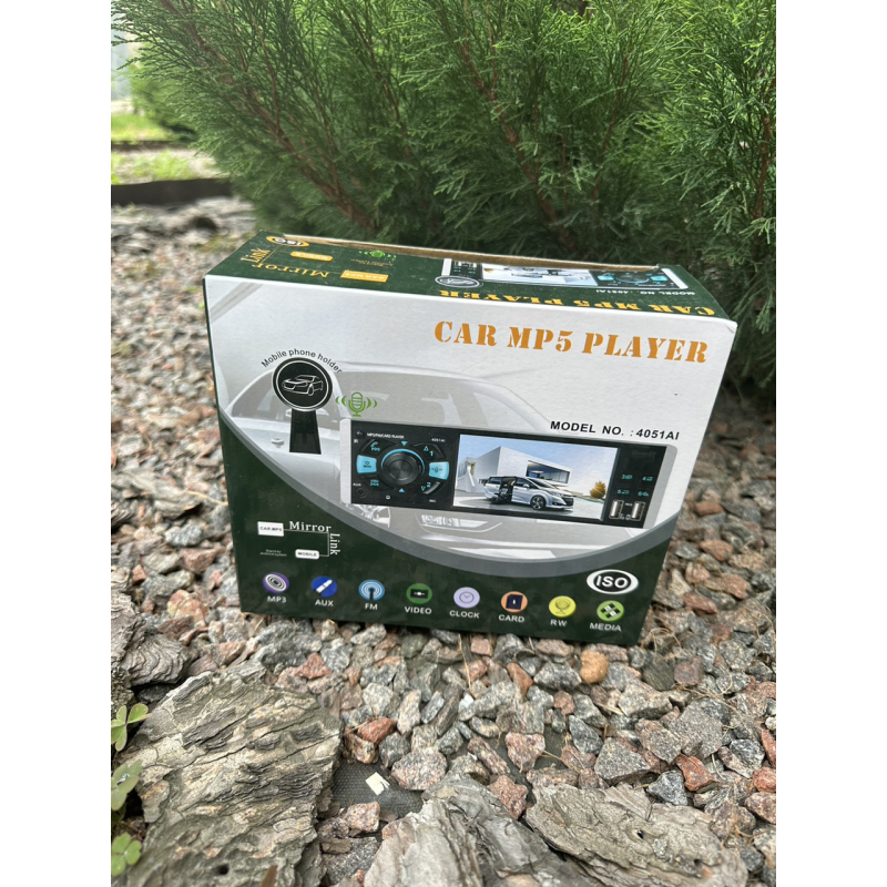 Автомагнітола 1 DIN з екраном 4 дюйми, МР5 з 4 виходами, Bluetooth, USB, TF card, FM, AUX 4051AI