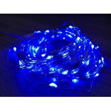 Гірлянда РОСА нитка 100 LED, 220 В, 10 метрів, блакитний колір