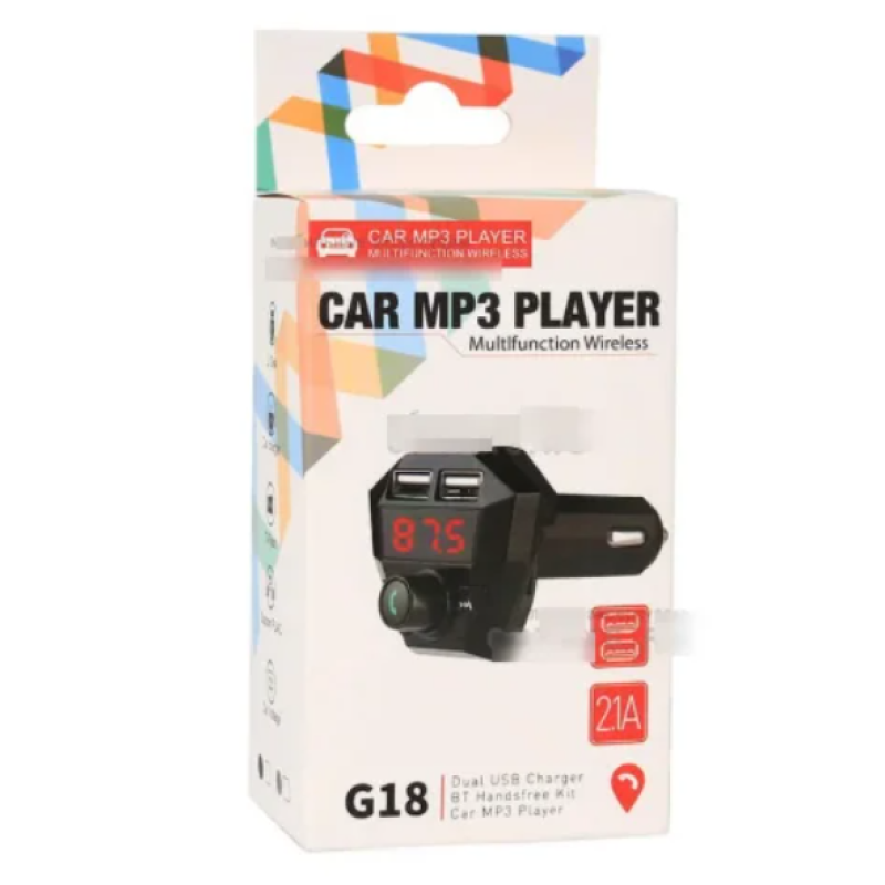 Автомобільний FM-трансмітер G18 (2USB, 2.1 A, MP3 Player) Автомобільний FM-трансмітер G18 (2USB, 2.1 A, MP3 Player)