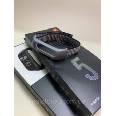 Ремінець до фітнес-трекера Mi Band 3/4/5/6/7 нейлоновий сірий