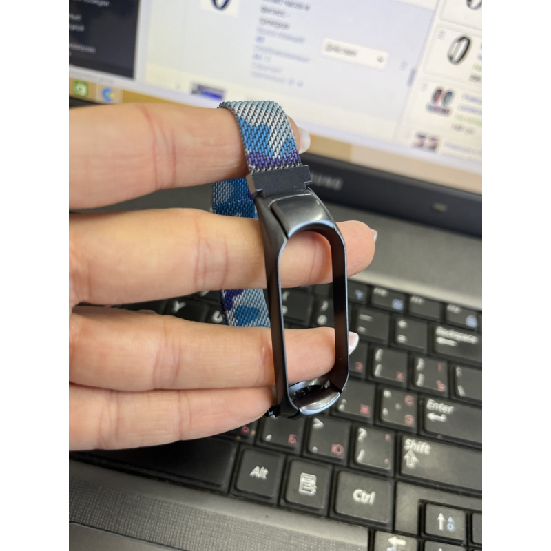 Міланська Петля Mi Band 4 (Сяомі Мі Бенд 4) синій хакі Міланська Петля Mi Band 4 (Сяомі Мі Бенд 4) синій хакі