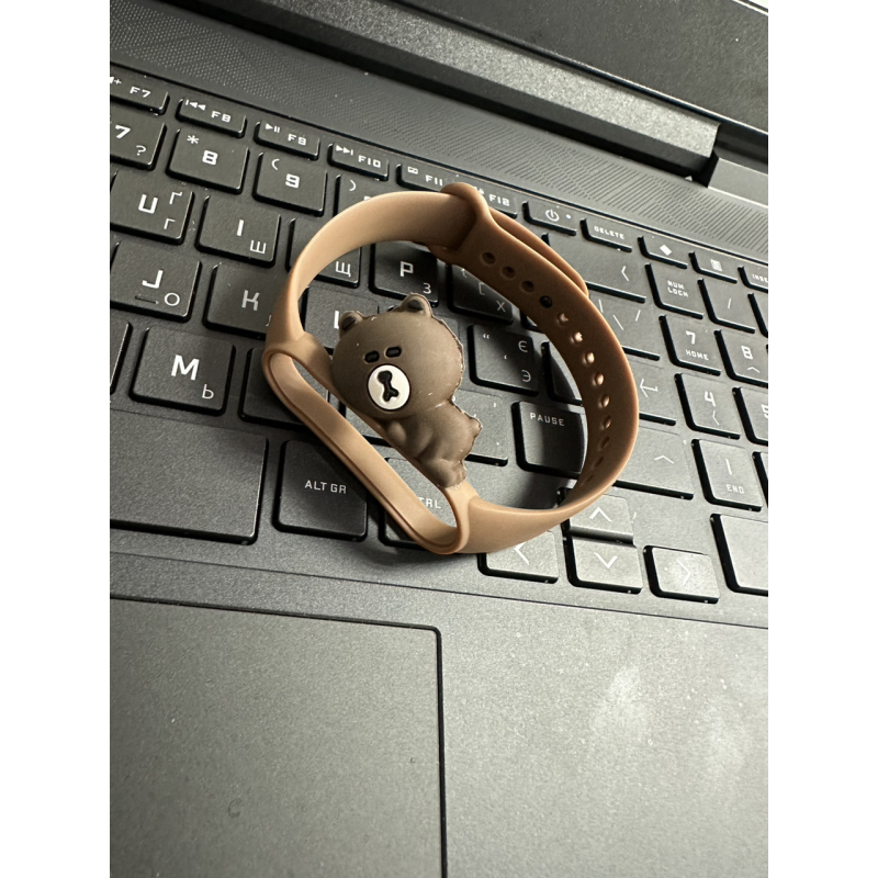 Ремінець ведмедик до браслета фітнес-трекера Mi Band 3/4/5/6/7 силікон Soft tach Ремінець ведмедик до браслета фітнес-трекера Mi Band 3/4/5/6/7 силікон Soft tach