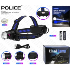 Ліхтар налобний PL 189-2PM10-TG (white+blue), 2x18650, ЗП Type-C, zoom, Box синій колір діод