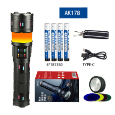 Ліхтар AK178-1 WHITE LASER LED PM60-TG 8x18650 3.7V, Power Bank, індикація заряду, ЗП Type-C, zoom, Box