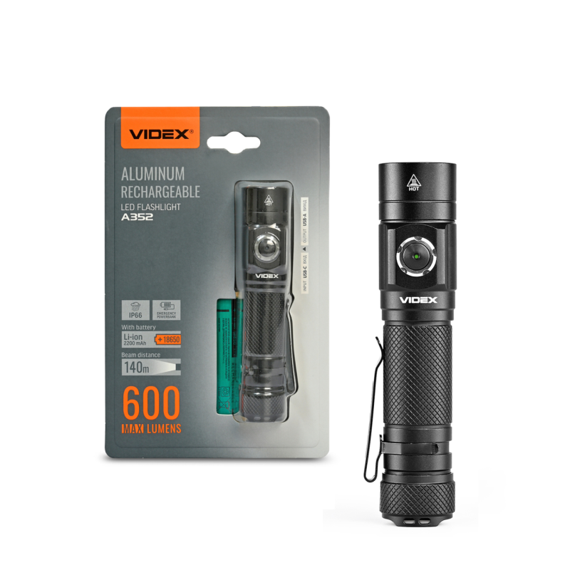 Портативний світлодіодний ліхтарик VIDEX VLF-A352 600 Lm 5000 K