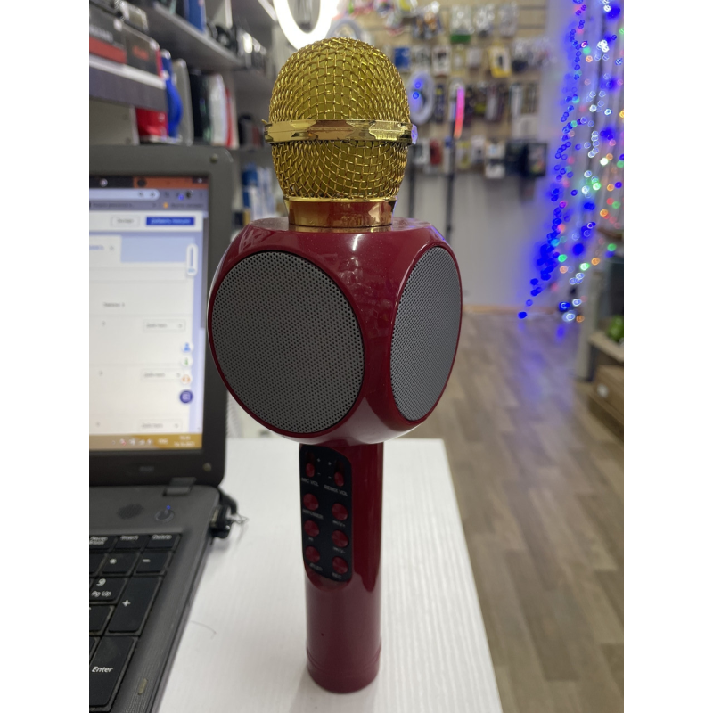 Мікрофон-колонка bluetooth WS-1816 red Wster