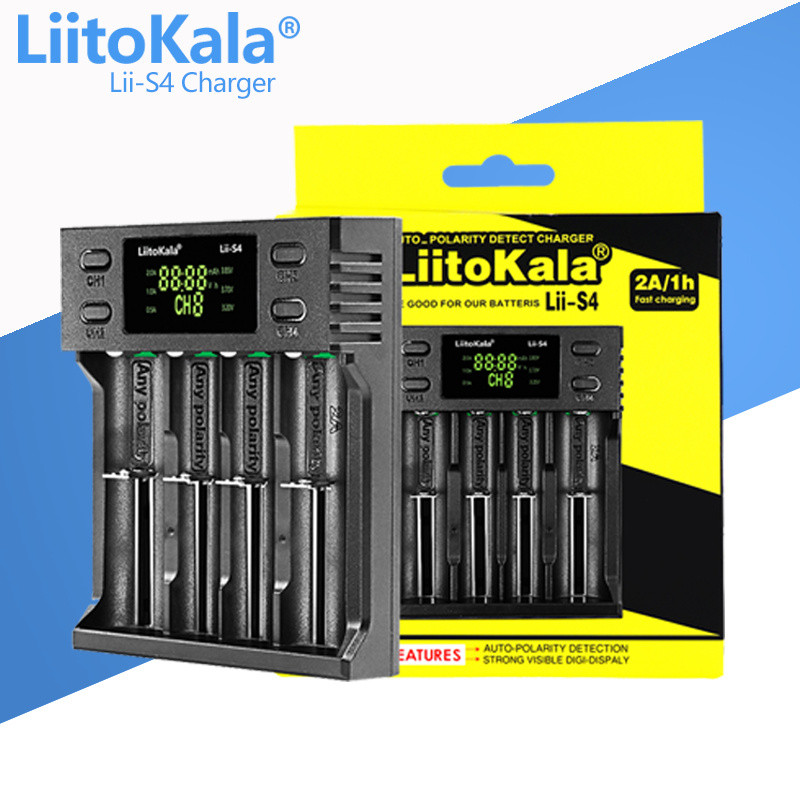 Зарядний пристрій LiitoKala Lii-S4, 4Х-18650, 26650, АА, ААА Li-Ion, LiFePO4, NiMH, ОРИГІНАЛ