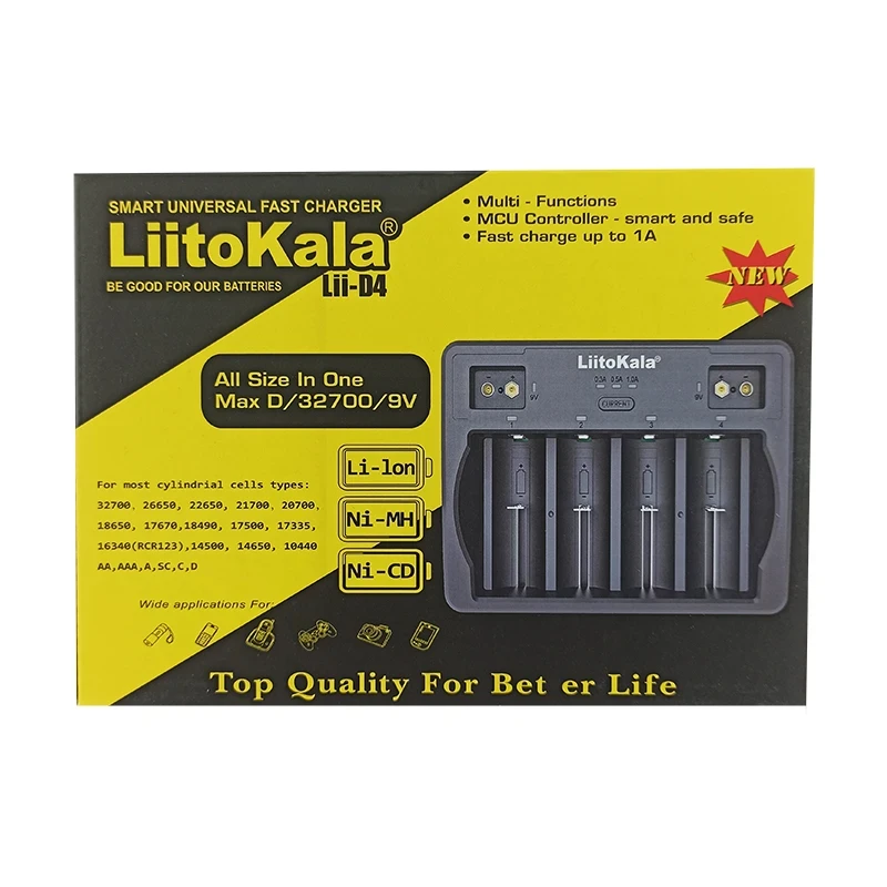 Зарядне для акумуляторів LiitoKala Lii-D4 4х+2х9V