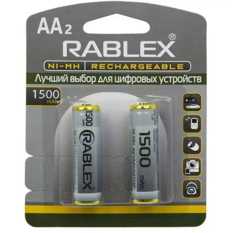 Акумулятор Rablex AA/HR6 1500 mAh за 1 шт Акумулятор Rablex AA/HR6 1500 mAh за 1 шт