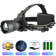 Ліхтар налобний BL-H2-TG-60W, Motion Sensor, 3x18650, Power Bank, ЗП Type-C, zoom