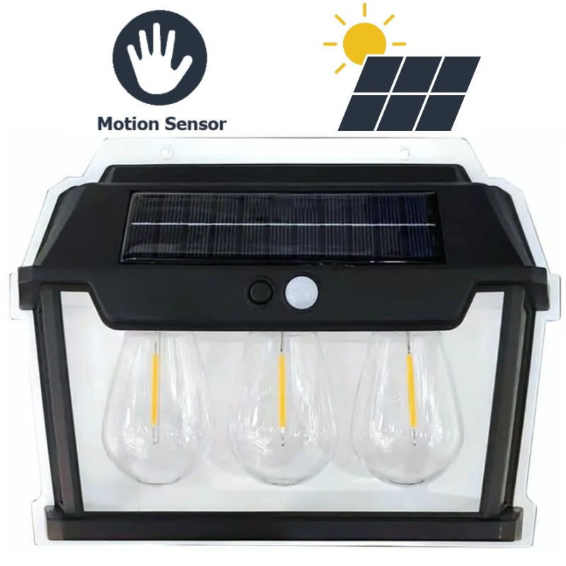 Ліхтар 999-38W вольфрамові лампи, Motion Sensor, 1х18650, сонячна панель