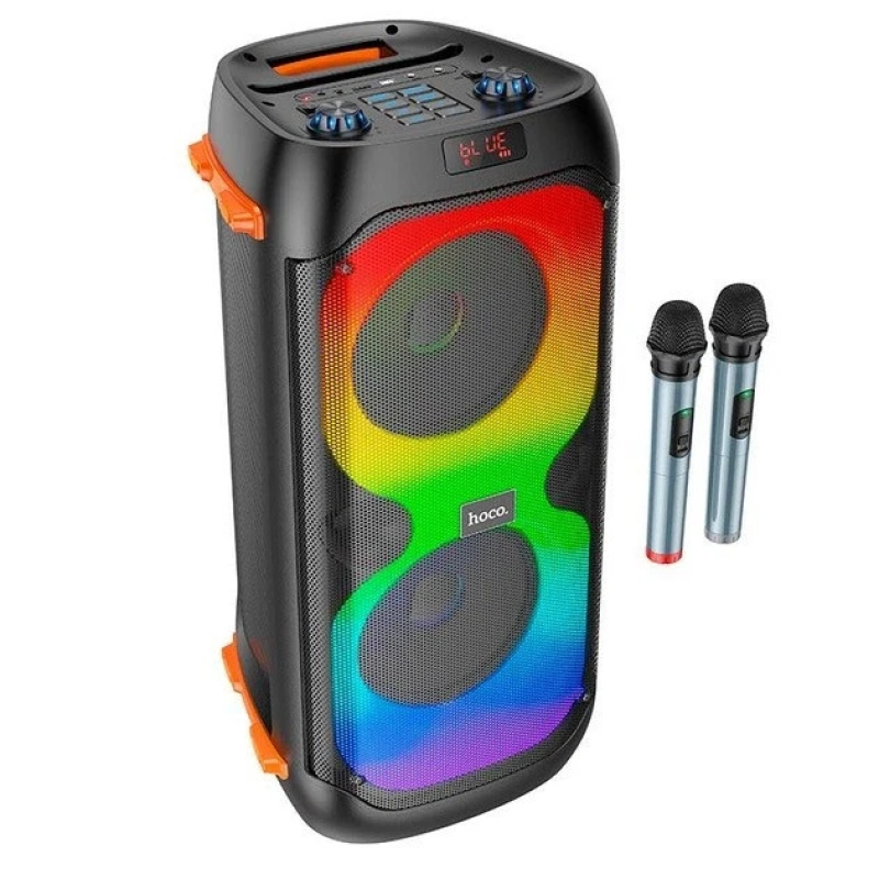 Колонка валіза бездротова Bluetooth акустична система HOCO BS53 з мікрофонами і RGB підсвічуванням