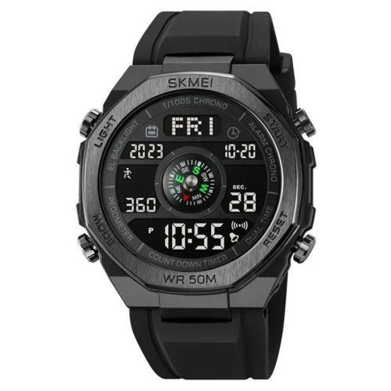Годинник наручний 2209BKBK SKMEI, BLACK-BLACK, Compass, Pedometer Годинник наручний 2209BKBK SKMEI, BLACK-BLACK, Compass, Pedometer