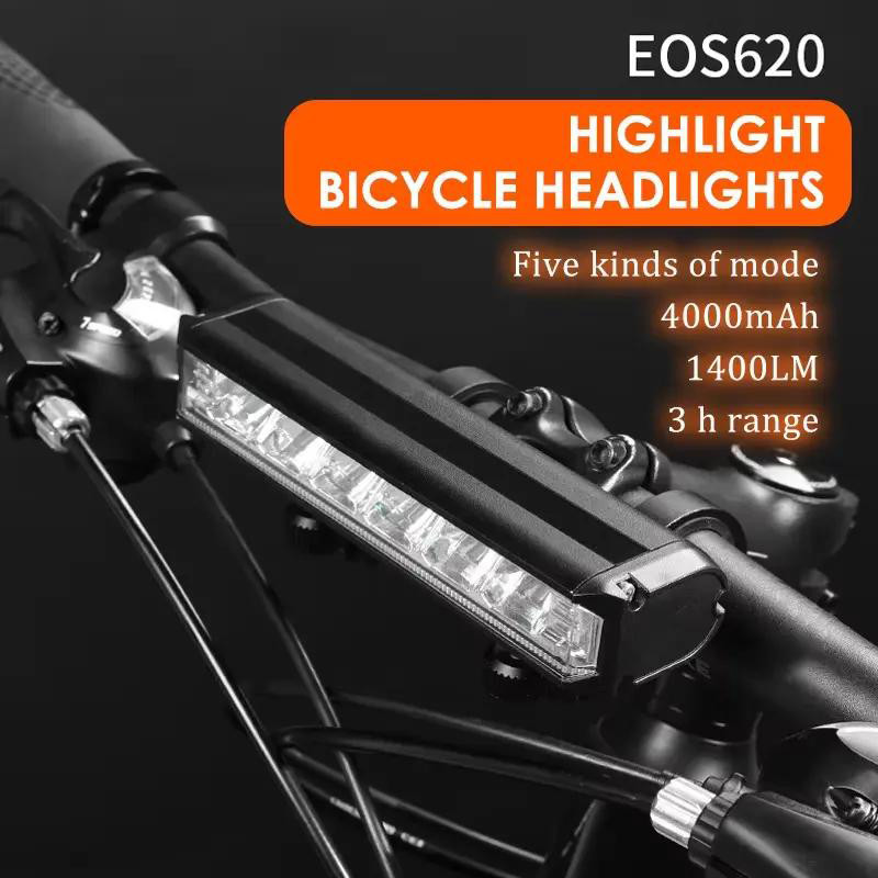 Велофара потужна EOS620-6LED, 1400LM, Waterproof, Li-Ion акумулятор, ЗП Type-C