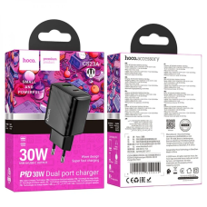 Мережевий зарядний пристрій Hoco CS23A PD/QC USB-C/USB-A ports home charger Чорний
