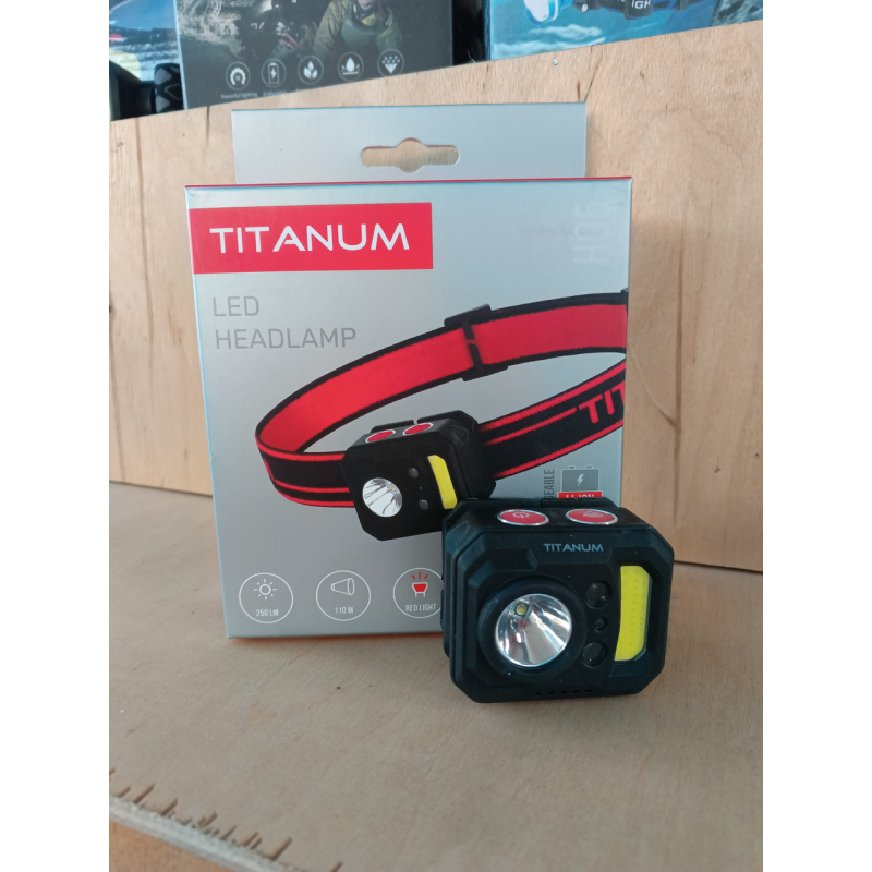 Налобний ліхтарик Titanum H05 Чорний