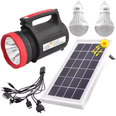 Фонарь переносной Luxury 1902 T, 5W+22SMD, 2 лампы 3W, power bank, солнечная батарея