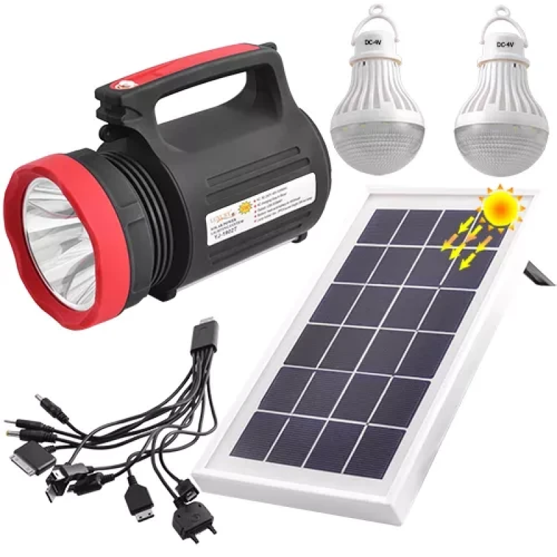 Фонарь переносной Luxury 1902 T, 5W+22SMD, 2 лампы 3W, power bank, солнечная батарея