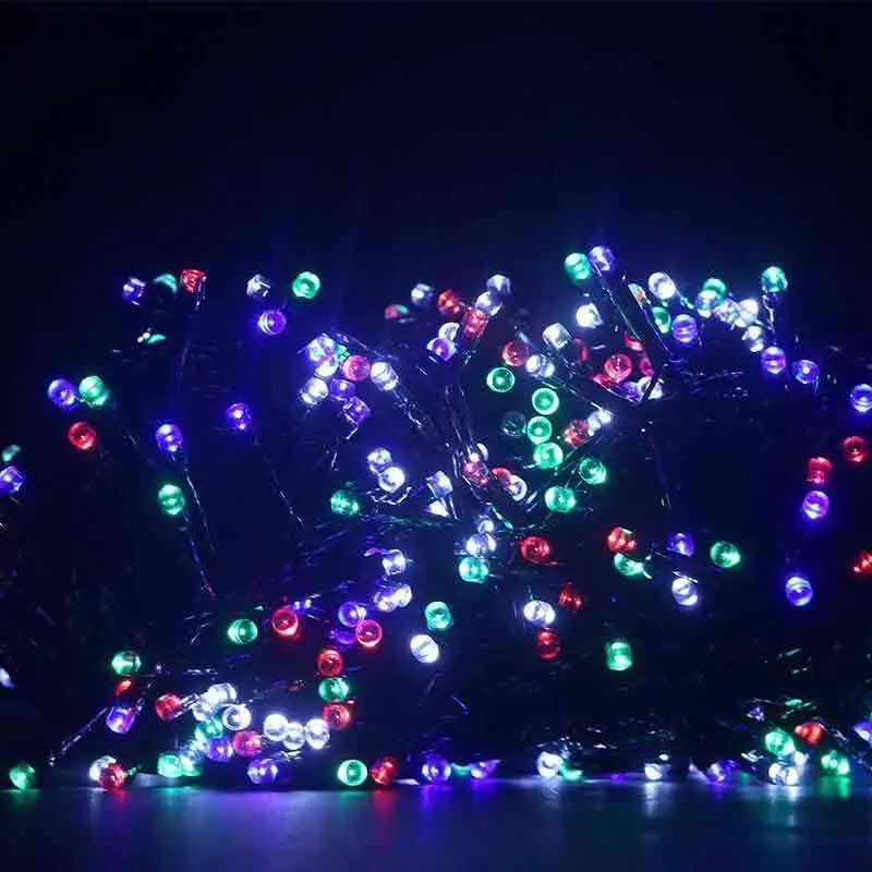 Гірлянда нитка вулична зелений дріт на 40метрів 580-600 LED ламп мульті колір Гірлянда нитка вулична зелений дріт на 40метрів 580-600 LED ламп мульті колір