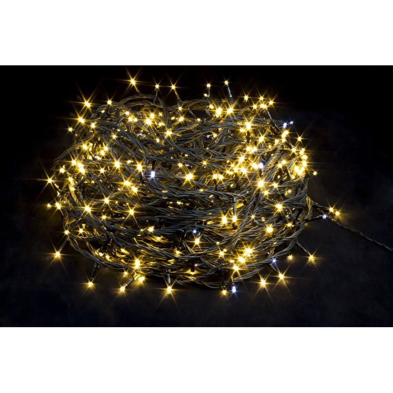 Гірлянда нитка вулична зелений дріт на 40метрів 580-600 LED ламп жовтий колір Гірлянда нитка вулична зелений дріт на 40метрів 580-600 LED ламп жовтий колір