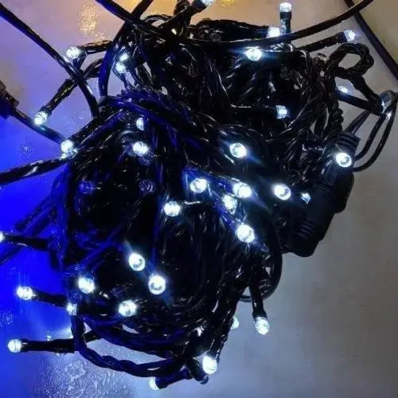 Гірлянда нитка вулична зелений дріт на 40метрів 580-600 LED ламп білий колір Гірлянда нитка вулична зелений дріт на 40метрів 580-600 LED ламп білий колір