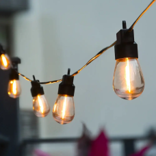 Гірлянда декоративна у вигляді лампочок жовте світло 10метрів 25LED від сонячної батареї з пультом управління