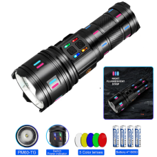 Ліхтар NIGHT VISION FLUORESCENCE AK177-1 WHITE LASER LED PM60-TG, 4х18650, Power Bank, індикація заряду, ЗП Type-C, zoom, 5 фільтр