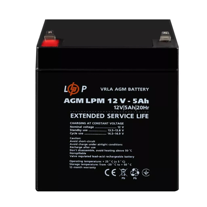 Акумулятор AGM 12 V 5AH свинцево-кислотний