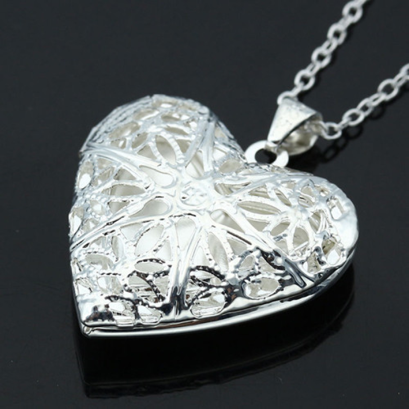 Кулон Серце відкривається на ланцюжку SILVER