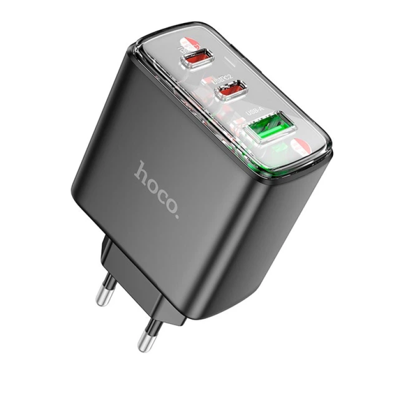 Адаптер мережевий Hoco Smart charger CS44A |2Type-C/1USB, QC/PD, 65W/3A Адаптер мережевий Hoco Smart charger CS44A |2Type-C/1USB, QC/PD, 65W/3A
