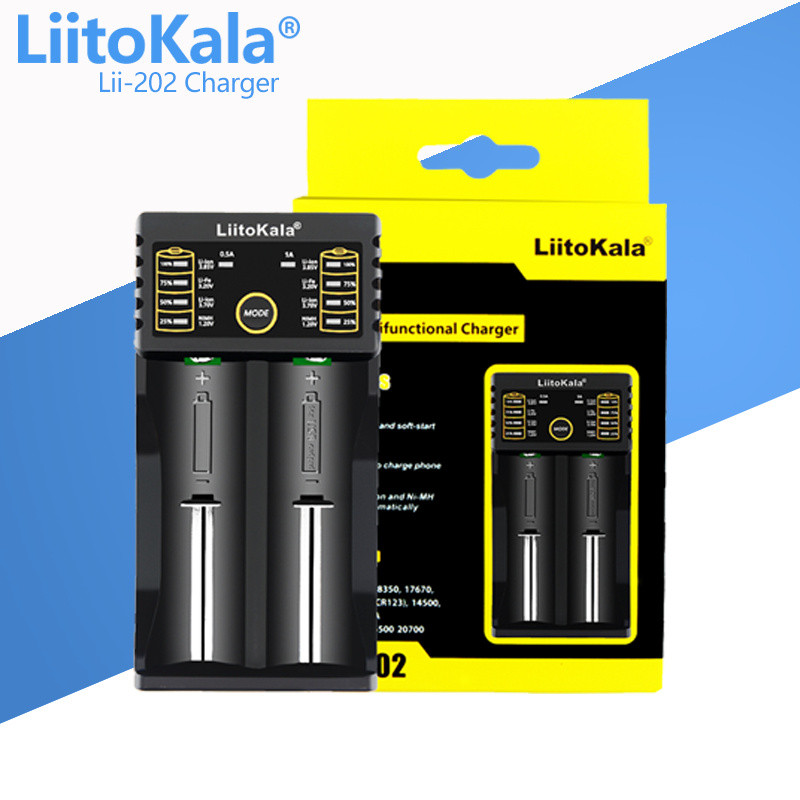 Зарядний Пристрій Liitokala Lii-202 Li-Ion 18650 Ni-Mh, 2 Канала Зарядний Пристрій Liitokala Lii-202 Li-Ion 18650 Ni-Mh, 2 Канала