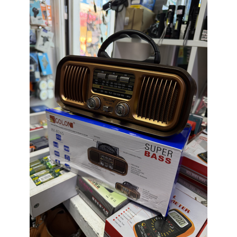 Радіоприймач GOLON RX-826  зі знімним акумулятором на 2 динаміки з Bluetooth, USB, SD та зарядом від Type-C 24см*10см*8см