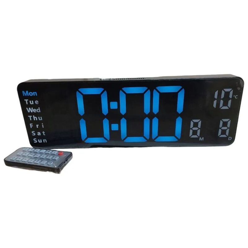 Настінний годинник з пультом (32×10,5 см), від USB і батарейки, 6629, Чорний/Міжний настільний годинник