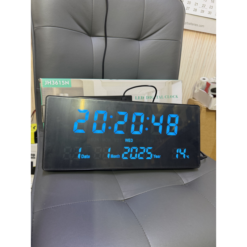 Настінний годинник (температурою, будильником), від USB і батарейки, JH3615, блакитні /LED годинник/ Годинник на стіну Настінний годинник (температурою, будильником), від USB і батарейки, JH3615, блакитні /LED годинник/ Годинник на стіну