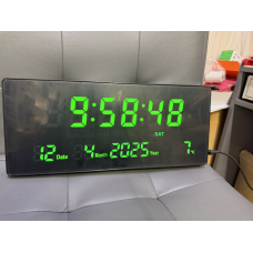 Настінний годинник (температурою, будильником), від USB і батарейки, JH3615, зелений /LED годинник/ Годинник на стіну